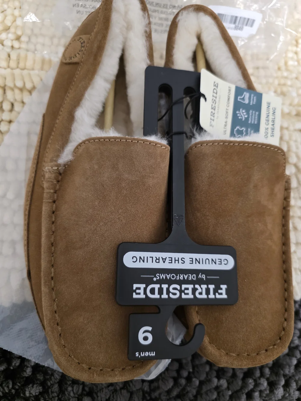 Men's Chestnut Shearling-Lined Slippers